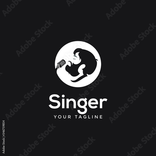 awesome modern singer or choir logo template	
