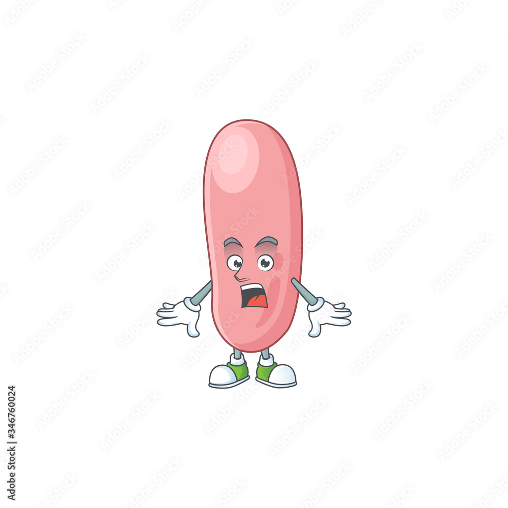 A cartoon design of legionella pneunophilla showing an amazed gesture A cartoon design of legionella pneunophilla showing an amazed gesture