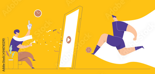 Football fans are waiting to watch football at home vector.