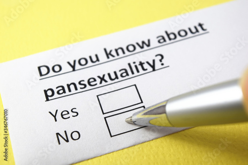 Do you know about pansexuality? Yes or no?