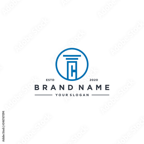 letter C law logo design vector