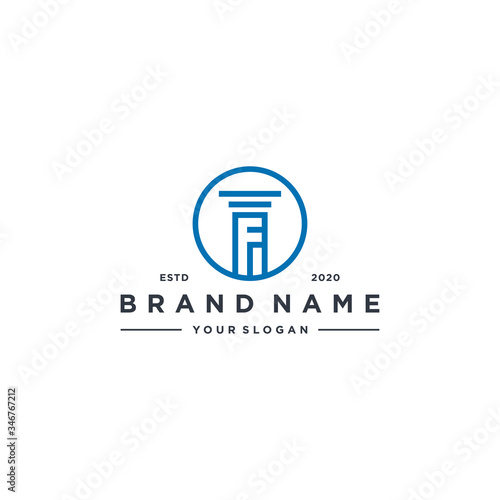 letter F law logo design vector