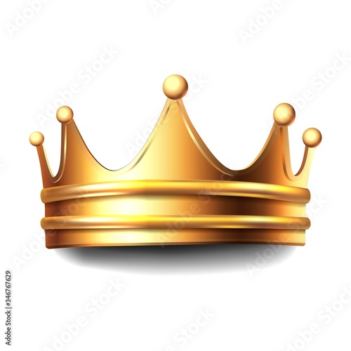 vector golden crown. Isolated on white background icon illustration.