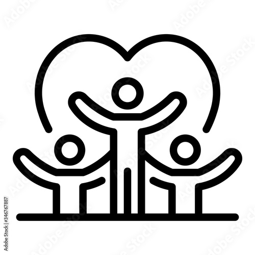 Healthy heart icon. Outline healthy heart vector icon for web design isolated on white background