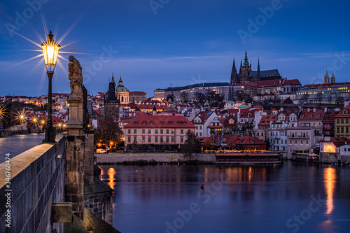 Charles bridge, Prague castle, Prague, city centre, Czech Republic, Europe, night photo