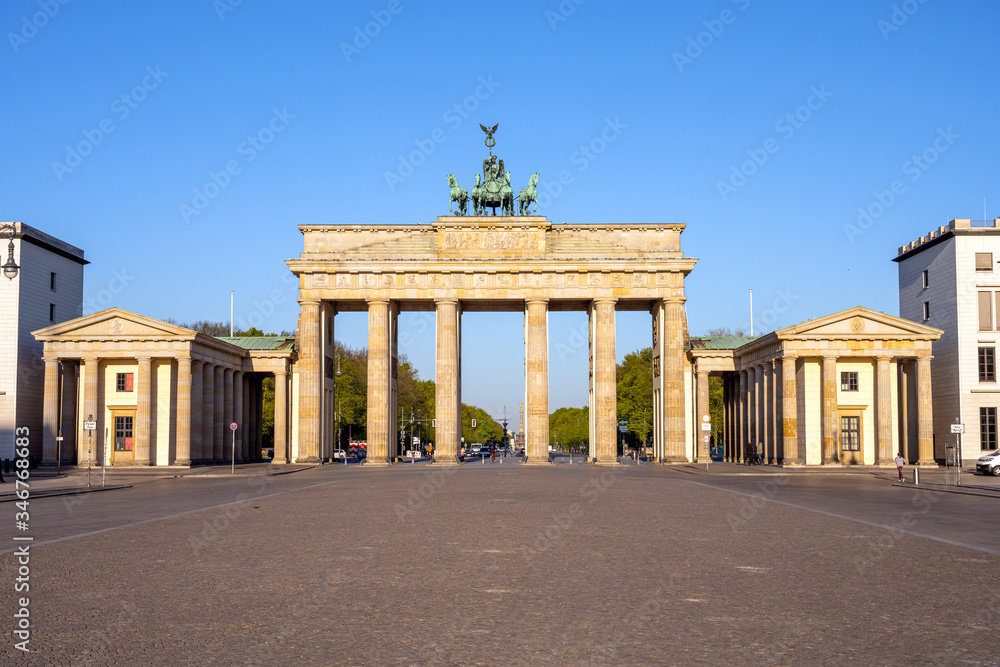 Panorama of the famous Brandenburger Tor in Berlin with no people