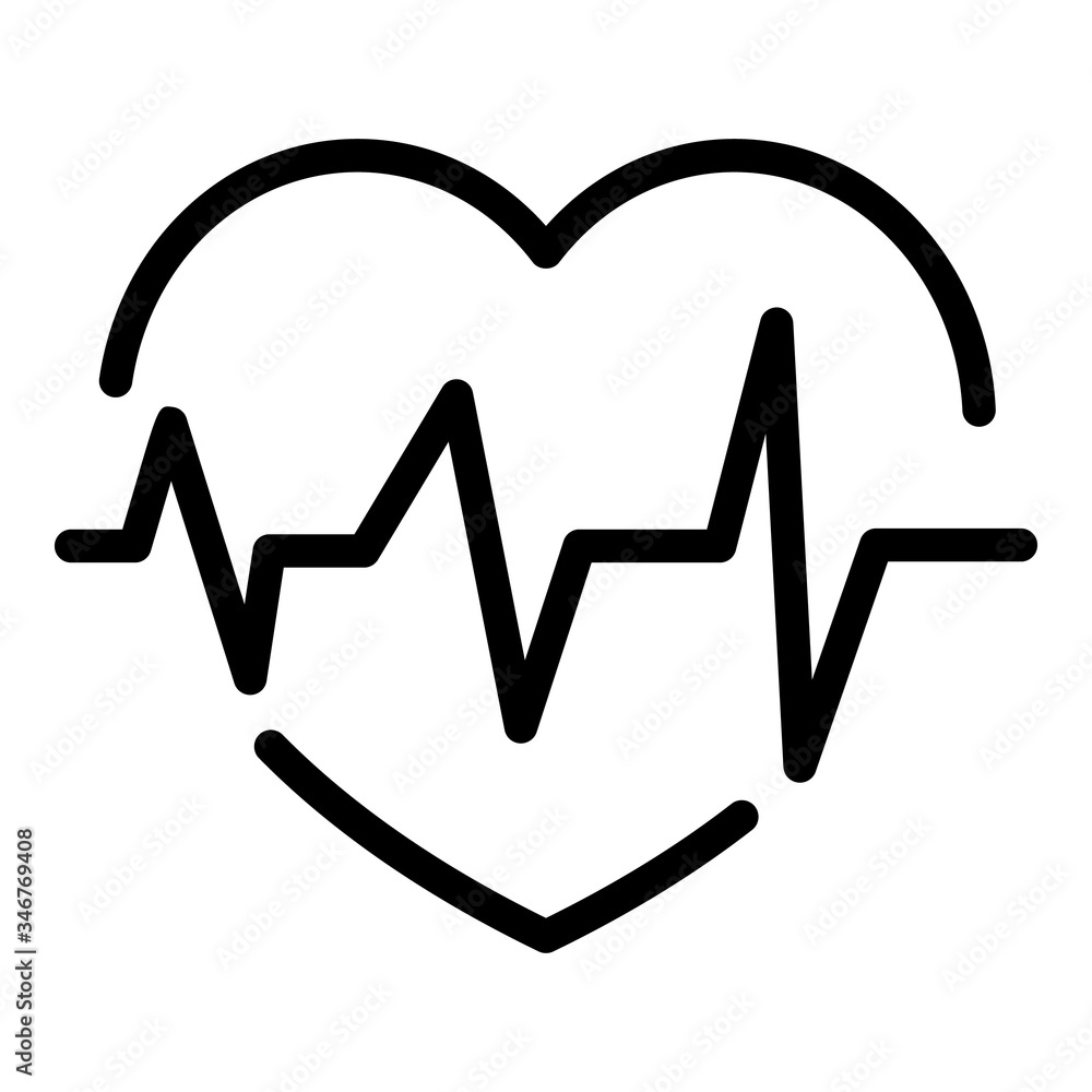 Heart pulse icon. Outline heart pulse vector icon for web design isolated on white background Heart pulse icon. Outline heart pulse vector icon for web design isolated on white background
