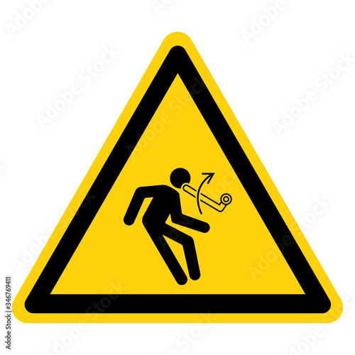 Warning Object Bumps Of Face Hazard Symbol Sign ,Vector Illustration, Isolate On White Background Label. EPS10