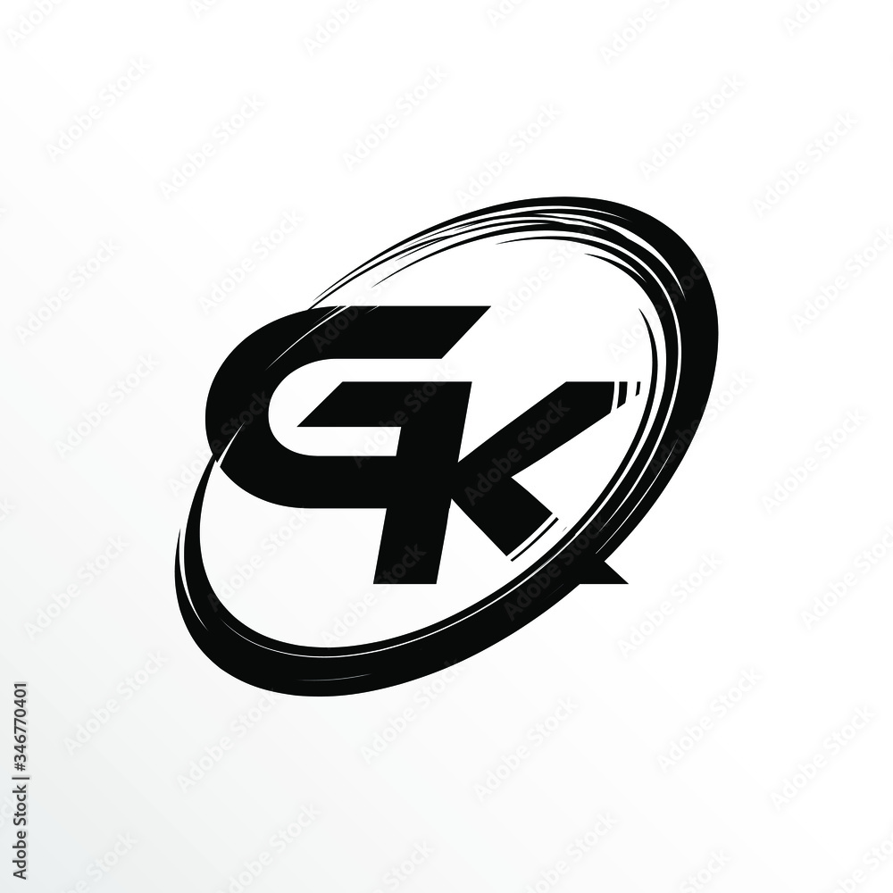 Initial Letter GK Brush Effect Logo Design Initial Letter GK Brush Effect Logo Design