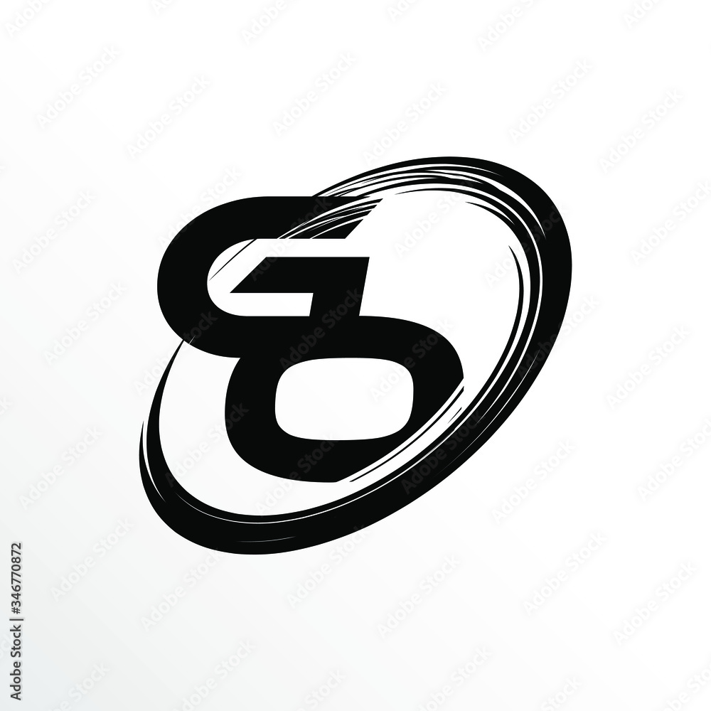 Initial Letter GO Brush Effect Logo Design Initial Letter GO Brush Effect Logo Design