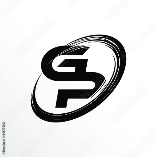 Initial Letter GP Brush Effect Logo Design