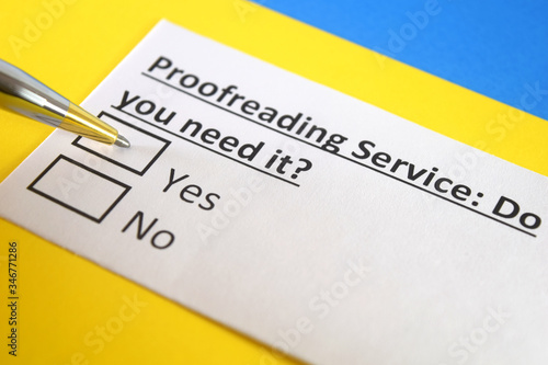 One person is answering question about proofreading service. photo