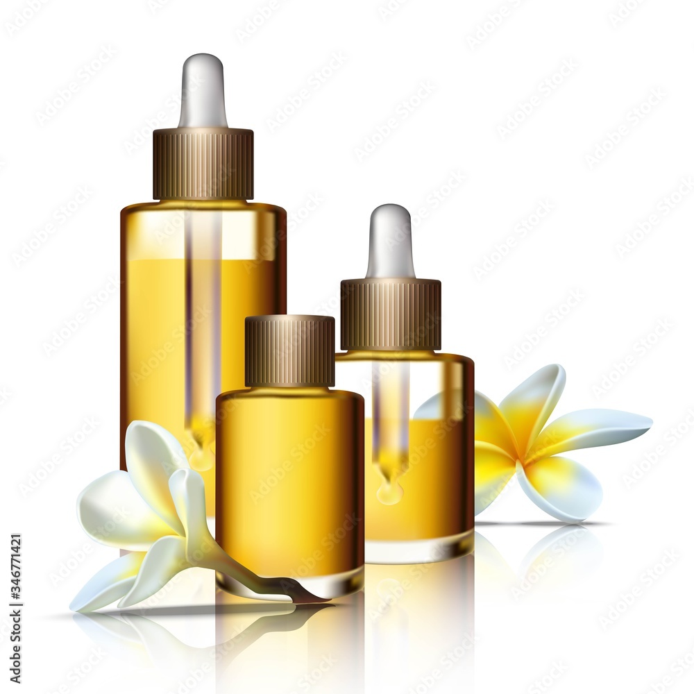 vector spa collection of beauty bottles of aromatherapy oils and exotic flowers. Isolated icon illustration. Cosmetic bottles mockup. vector spa collection of beauty bottles of aromatherapy oils and exotic flowers. Isolated icon illustration. Cosmetic bottles mockup.