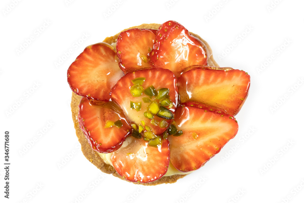 tartelette aux fraises sur un fond blanc tartelette aux fraises sur un fond blanc