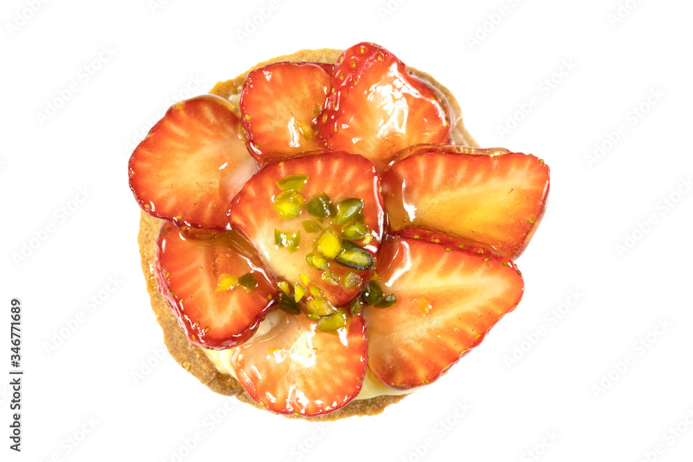 tartelette aux fraises sur un fond blanc tartelette aux fraises sur un fond blanc