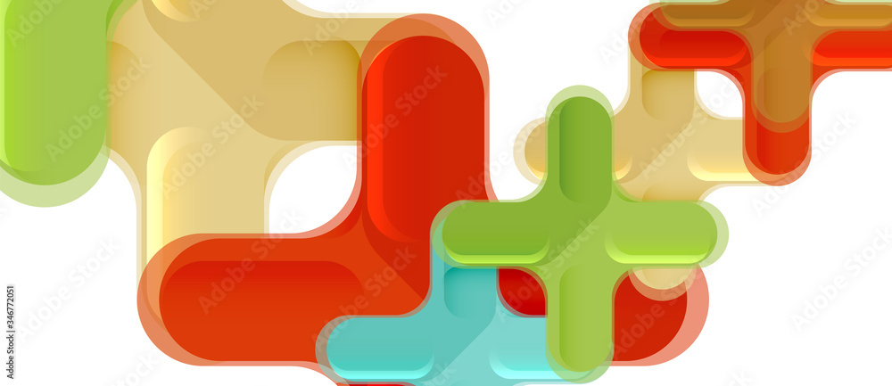 Glossy multicolored plastic style cross composition, x shape design, techno geometric modern abstract background. Trendy abstract layout template Glossy multicolored plastic style cross composition, x shape design, techno geometric modern abstract background. Trendy abstract layout template