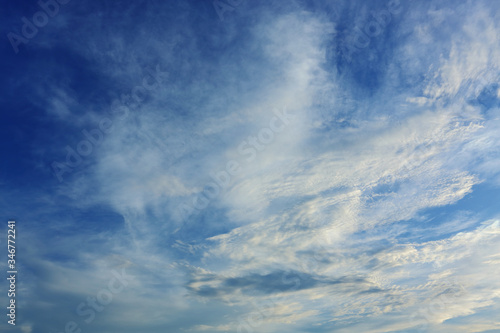 dramatic white cloud on blue sky, nature background