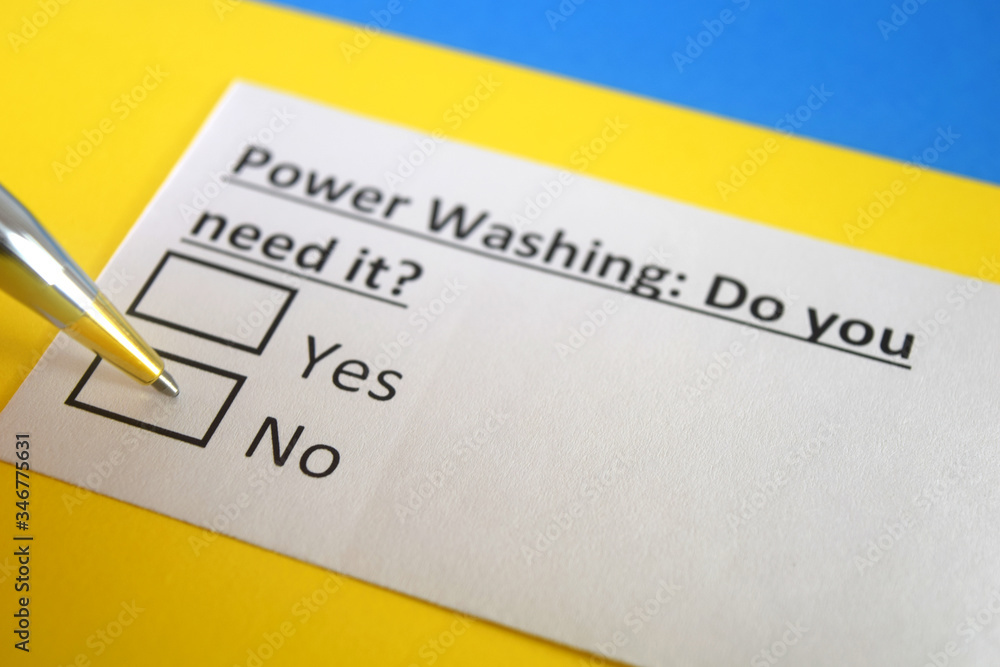 One person is answering question about power washing. One person is answering question about power washing.