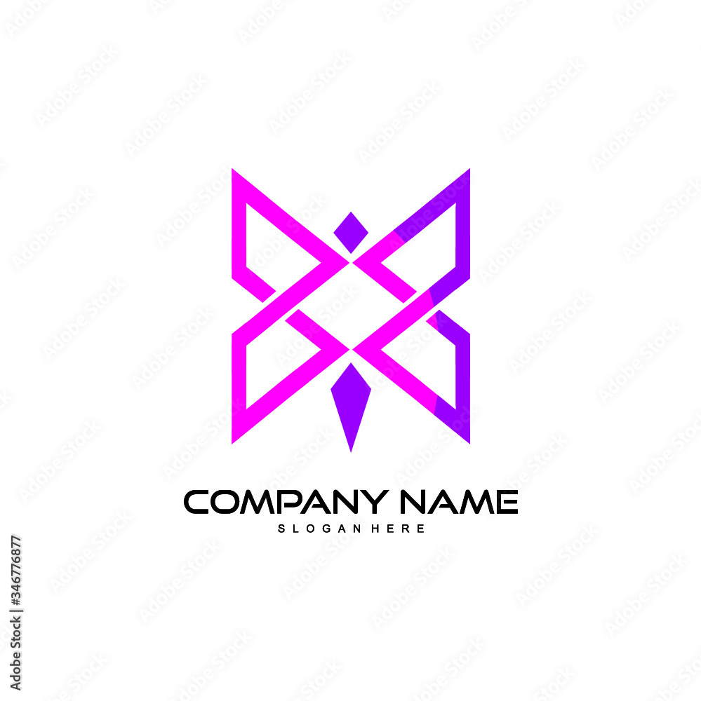 Fototapeta premium modern butterfly logo design vector