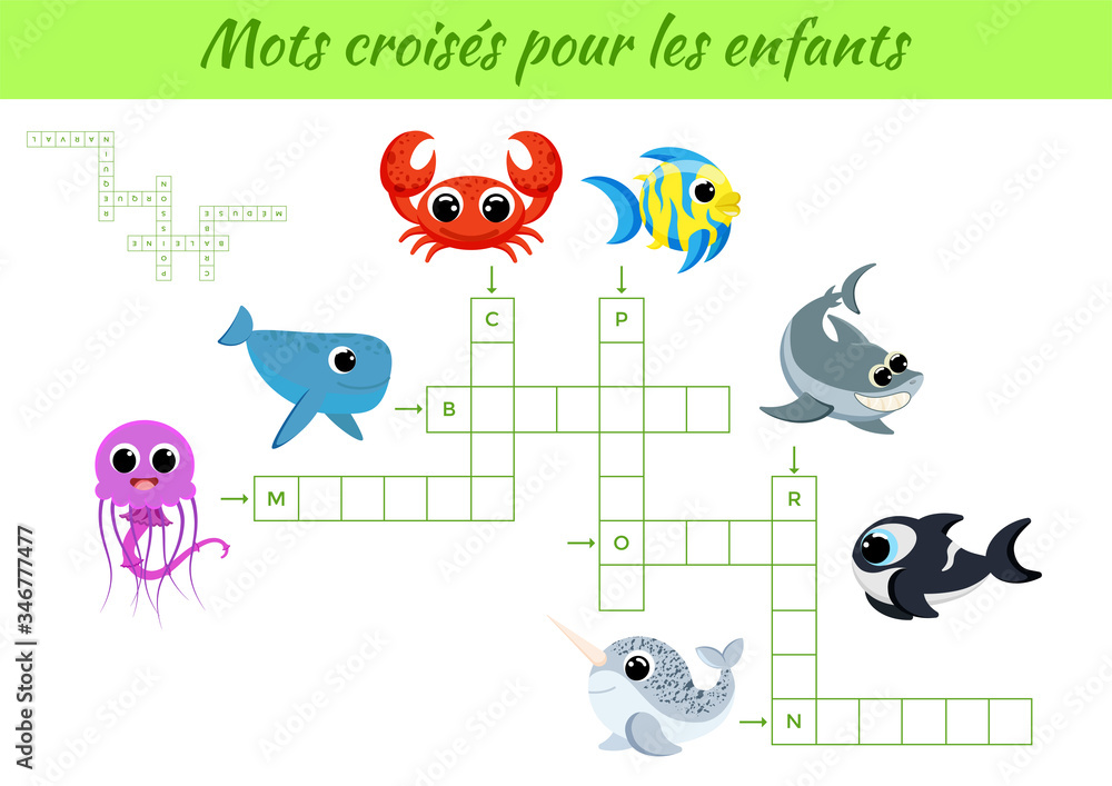Mots croisés pour les enfant Crossword for kids Crossword game with pictures Kids activity Mots croisés pour les enfant Crossword for kids Crossword game with pictures Kids activity