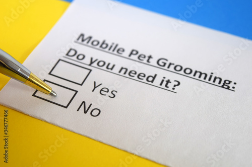 One person is answering question about mobile pet grooming.