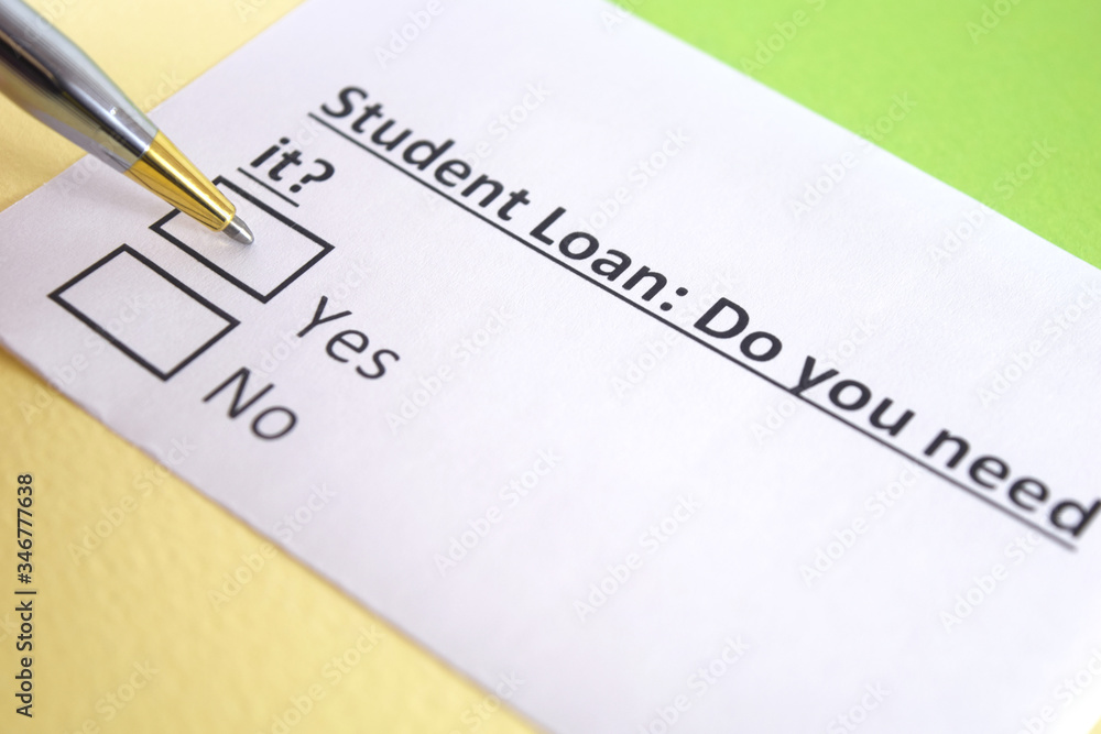 Obraz premium One person is answering question about student loan.