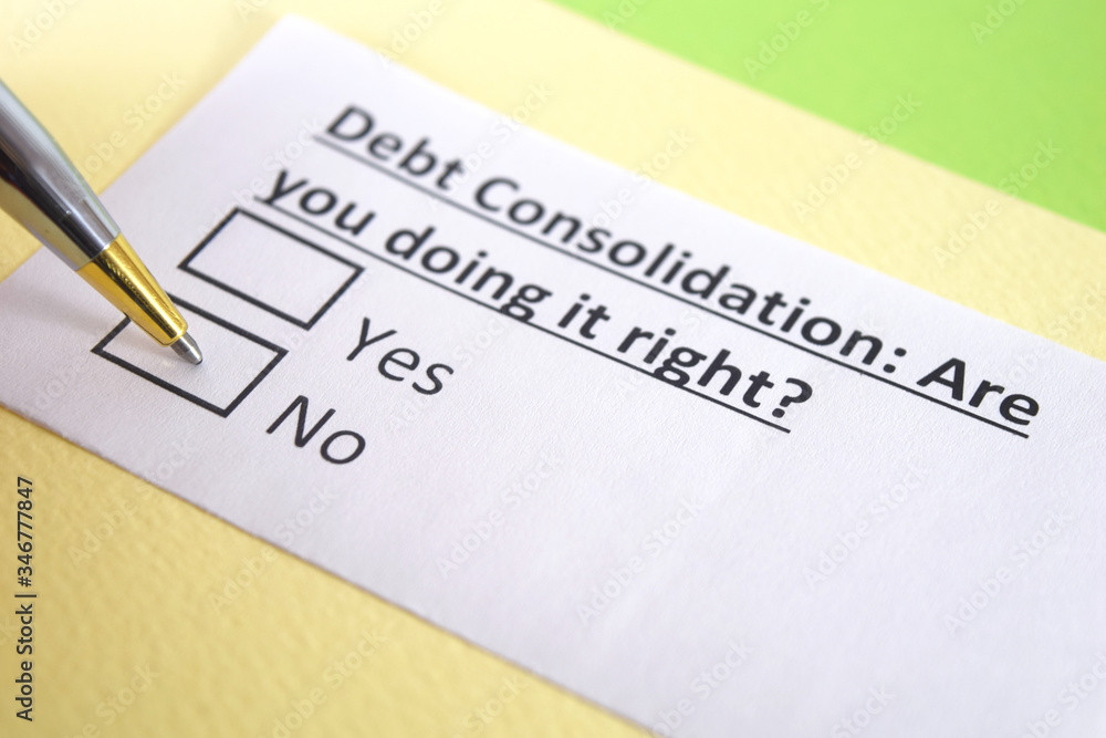 One person is answering question about debt consolidation.