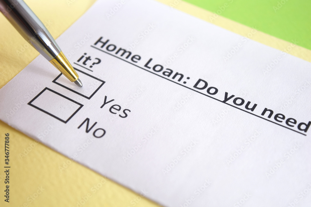 Obraz premium One person is answering question about home loan.