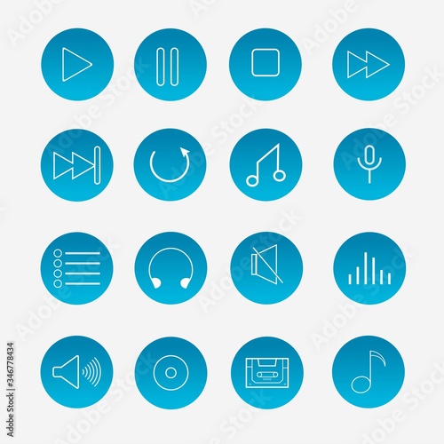 Music Player Icons Vector