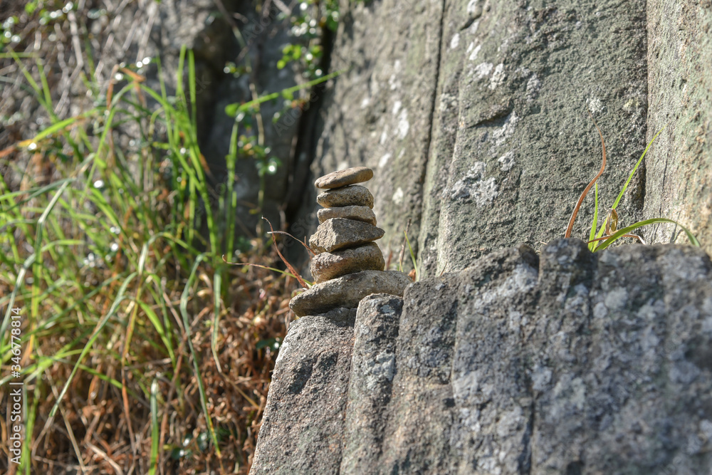 A long time ago in Korea, people wanted to make their wish come true by stacking rocks. These stone stacks are common in old temples and mountain peaks. A long time ago in Korea, people wanted to make their wish come true by stacking rocks. These stone stacks are common in old temples and mountain peaks.