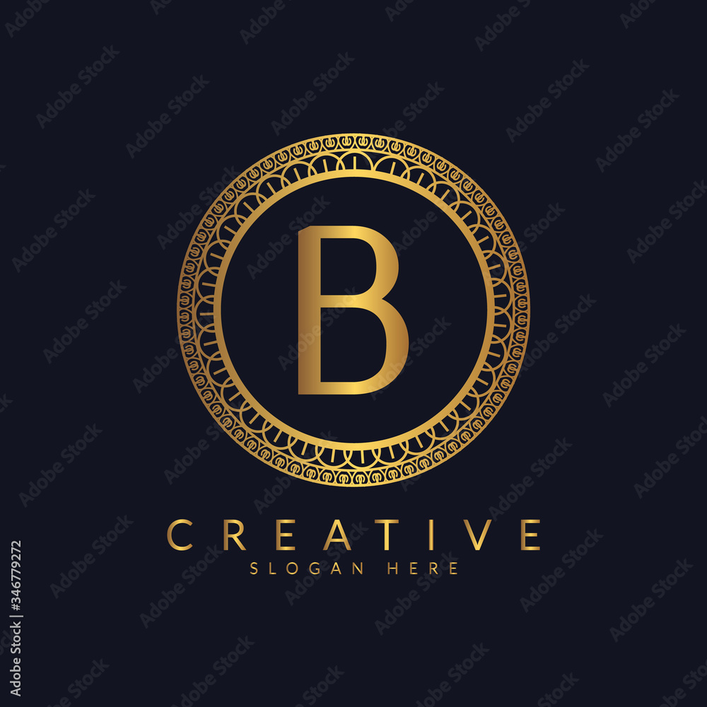 Fototapeta premium Luxury style letter b logo design template
