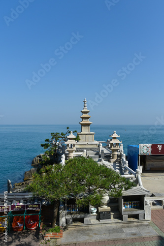 Landscape of Haedong Yonggung Temple of Busan in Korea. photo