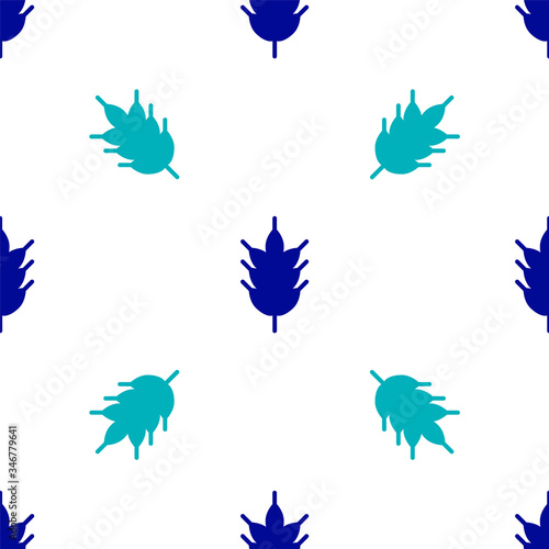 Blue Hop icon isolated seamless pattern on white background. Vector Illustration