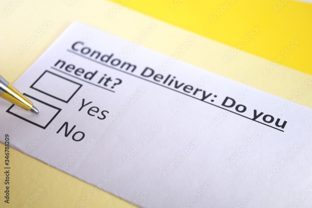 One person is answering question about condom delivery. One person is answering question about condom delivery.
