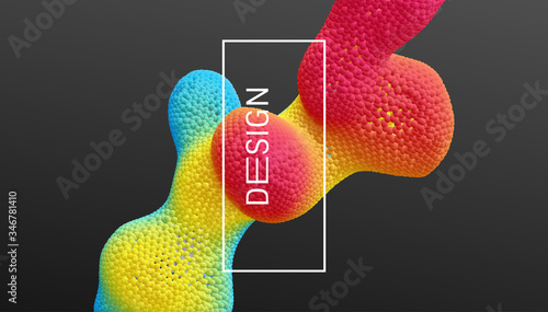 Abstract background with molecular structure. 3d vector illustration.