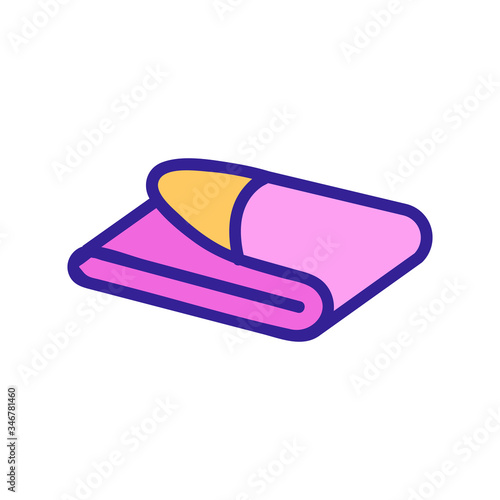 folded terry towel side view icon vector. folded terry towel side view sign. color symbol illustration