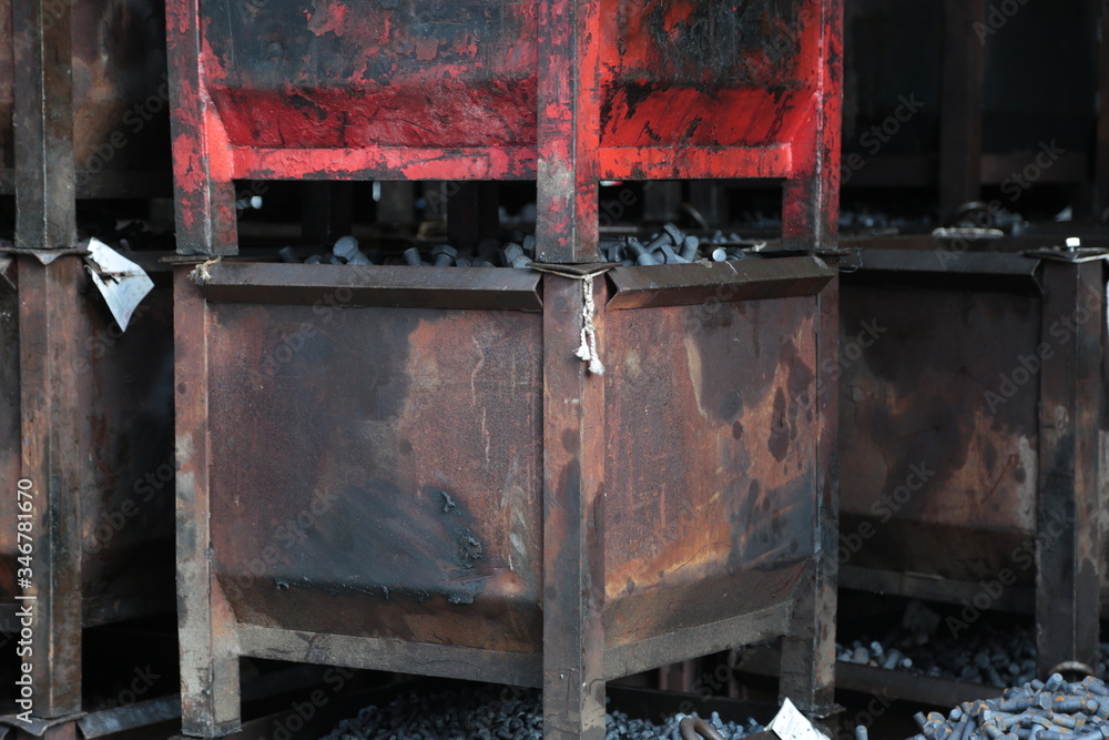 Background of screw bolts, Internal screw, bolts closeup, many screws. Factory equipment and Industrial materials.