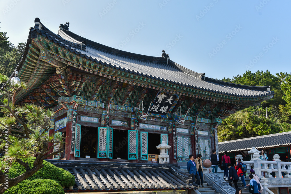 Naklejka premium Landscape of Haedong Yonggung Temple of Busan in Korea.