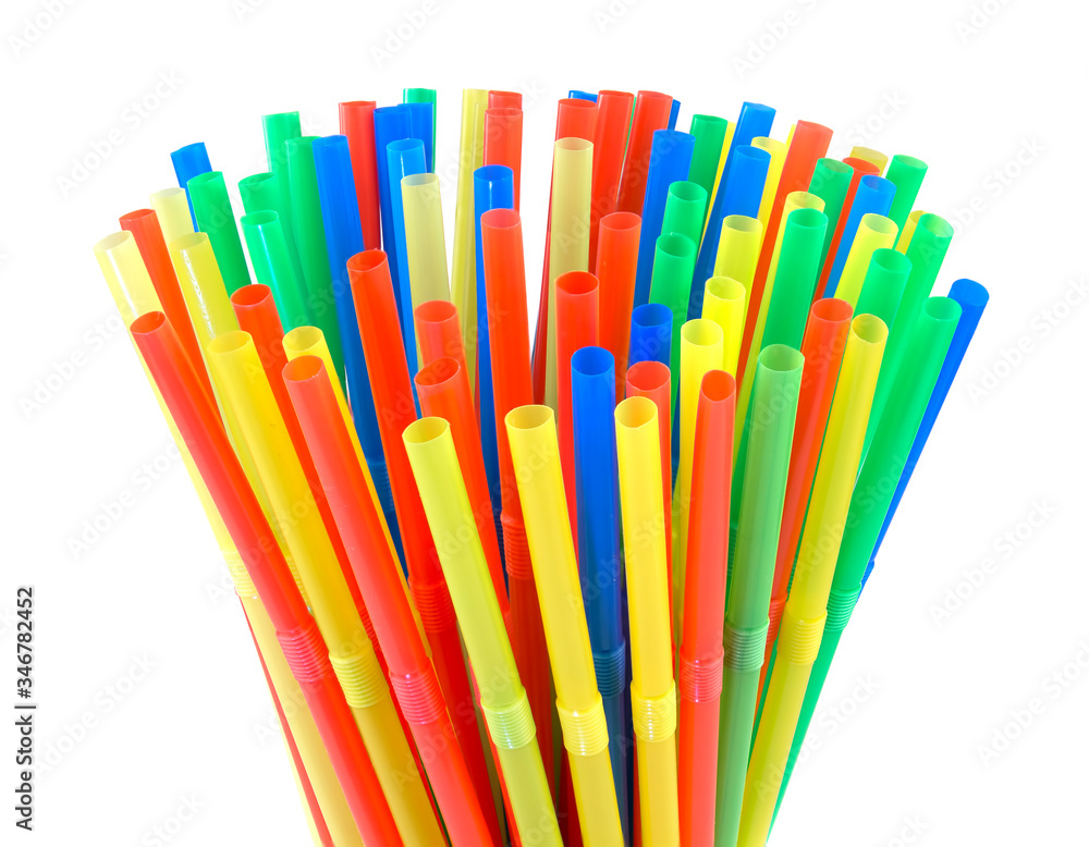 Colorful drinking straws on white background Colorful drinking straws on white background