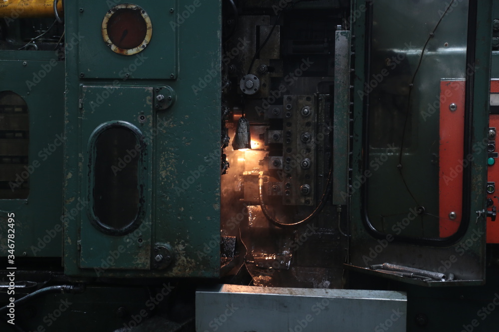 metalworking industry: finishing metal working on horizontal surface grinder machine metalworking industry: finishing metal working on horizontal surface grinder machine