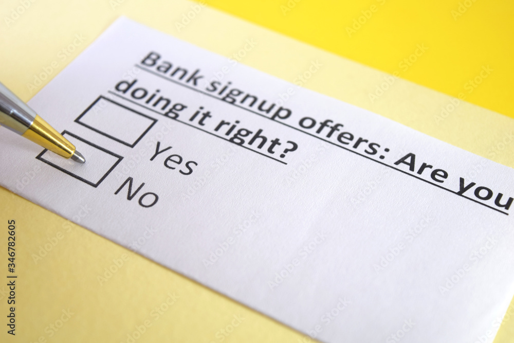 One person is answering question about bank signup offers. One person is answering question about bank signup offers.