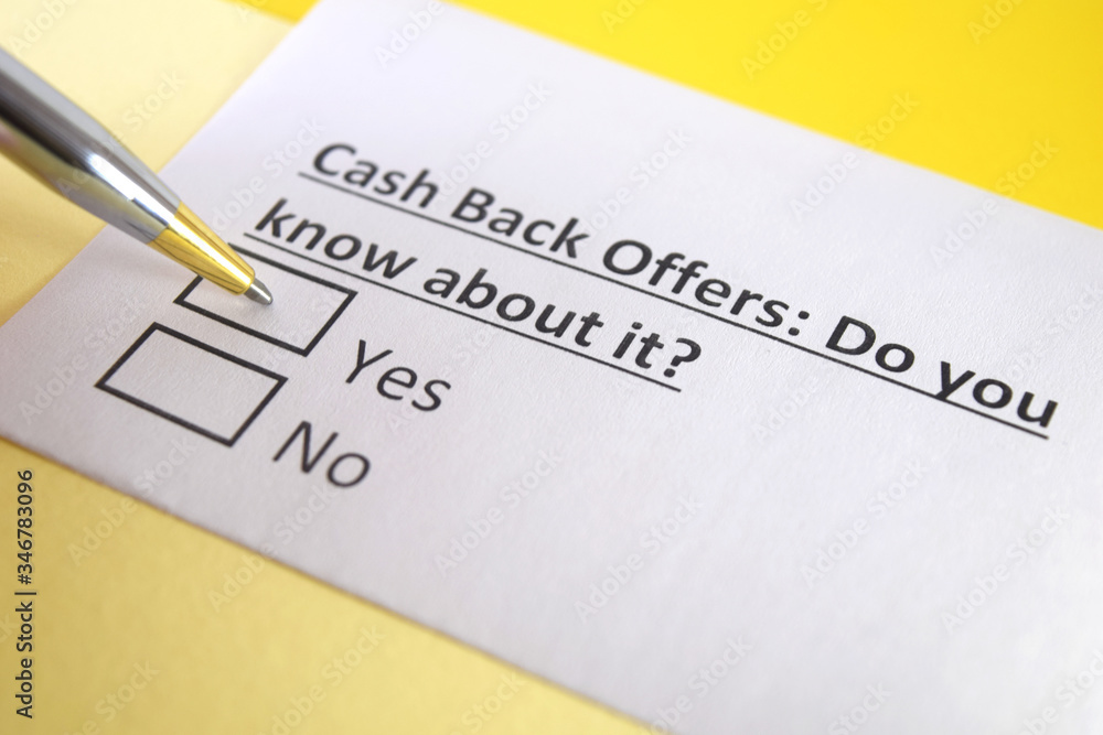 One person is answering question about cash back offers. One person is answering question about cash back offers.