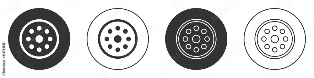 Black Sewing button for clothes icon isolated on white background. Clothing button. Circle button. Vector Illustration Black Sewing button for clothes icon isolated on white background. Clothing button. Circle button. Vector Illustration