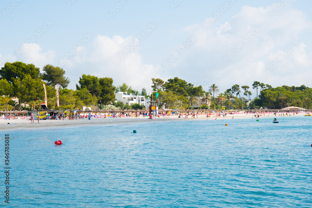 The beach of the Mediterranean sea, Spain, Palma de Mallorca