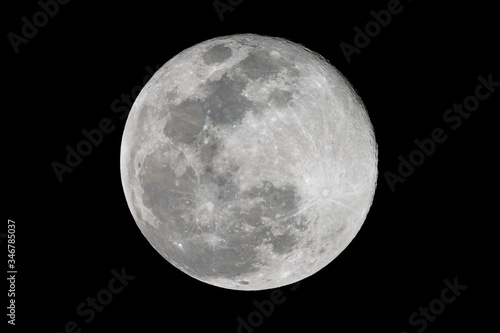 detailed close up super moon in the night sky