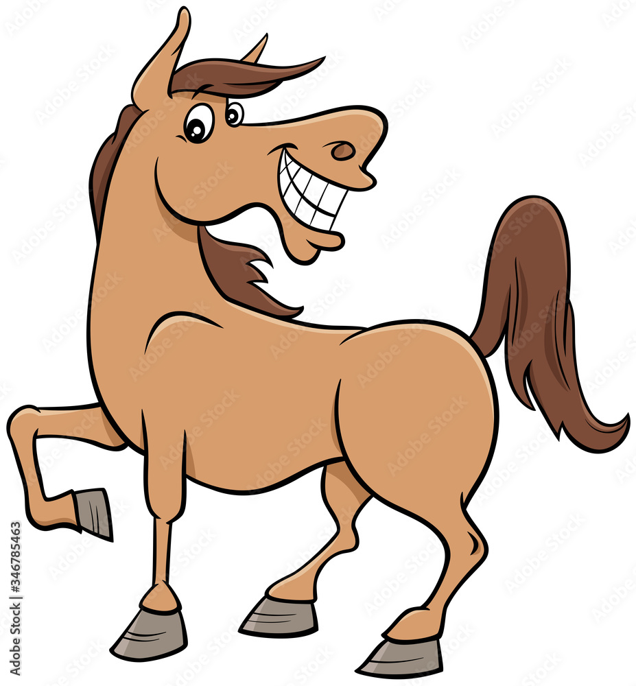 cartoon horse farm animal character cartoon horse farm animal character