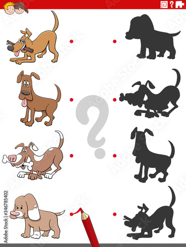 shadow game with funny dogs characters