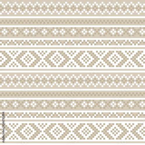 Brown Christmas Fair Isle Seamless Pattern Background