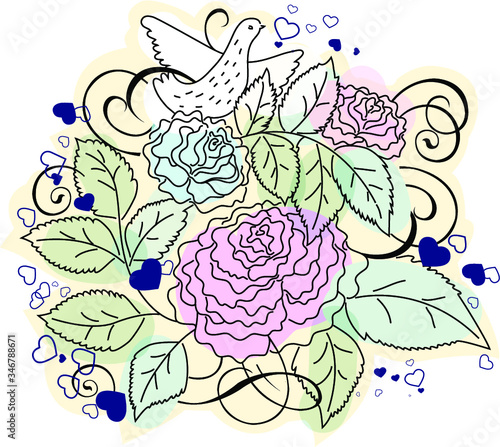 Easter. All elements and textures are individual objects. Vector illustration scale to any size.