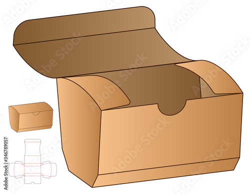 Box packaging die cut template design. 3d mock-up